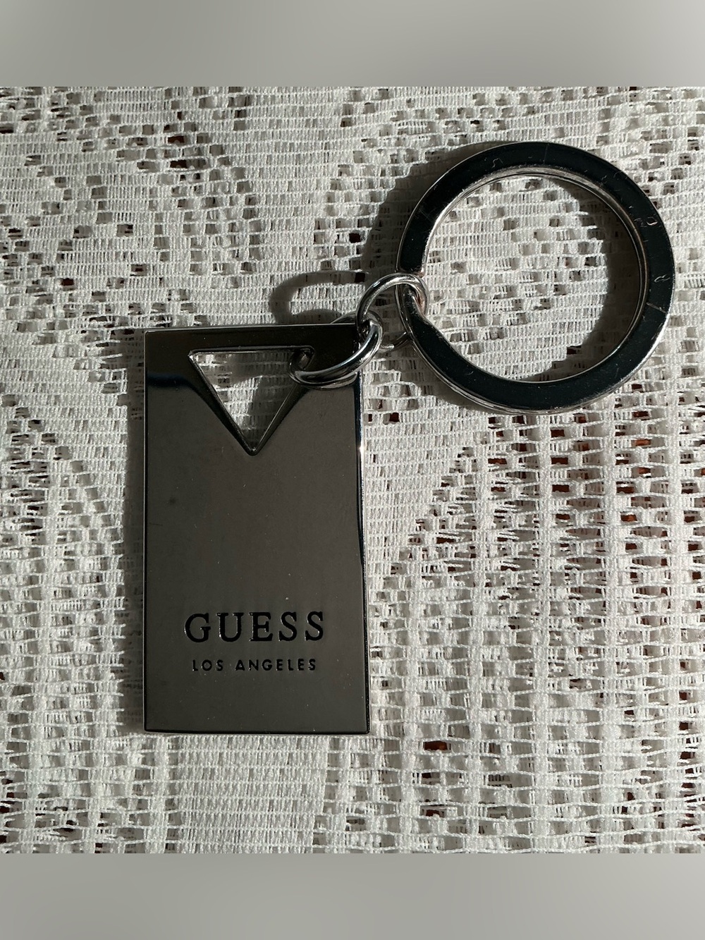 GUESS Los Angeles Silver Metal Keychain